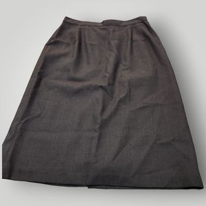 Radcliffe Women's 12 Black Wool Tweed Fully Lined Career Skirt Back Zip